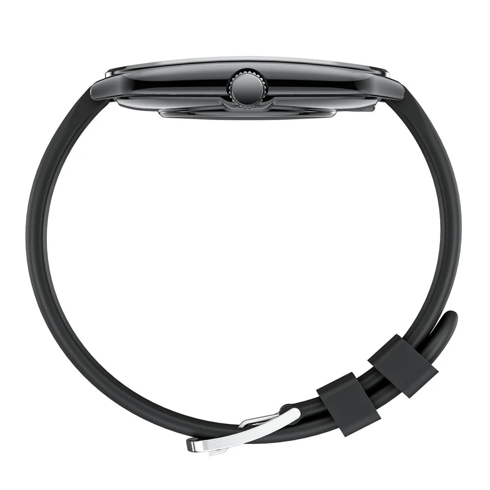 MT61 Ultra Thin Smart Watch 1.96 Inch AMOLED Curved Screen Bluetooth-Compatible Calling Health Monitor, Silicone Strap - Black - 4