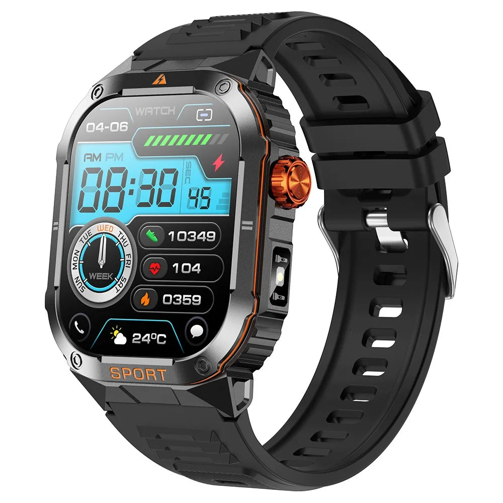 D16 Smart Watch Multifunctional Bluetooth-Compatible Calling Waterproof Pedometer Fitness Tracker for Men - Black - 1