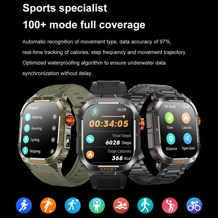 D16 Smart Watch Multifunctional Bluetooth-Compatible Calling Waterproof Pedometer Fitness Tracker for Men - Black - 6