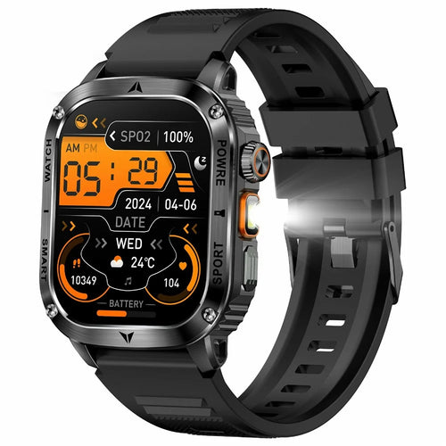 AK80 2.01 Inch HD Screen Smart Watch Bluetooth-Compatible Calling Heart Rate Monitor Sports Tracker, Silicone Strap - Black - 1