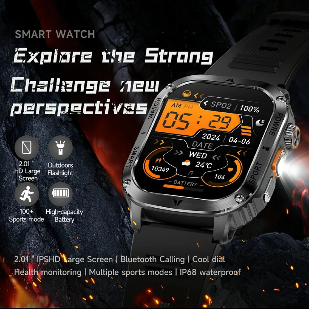 AK80 2.01 Inch HD Screen Smart Watch Bluetooth-Compatible Calling Heart Rate Monitor Sports Tracker, Silicone Strap - Black - 2