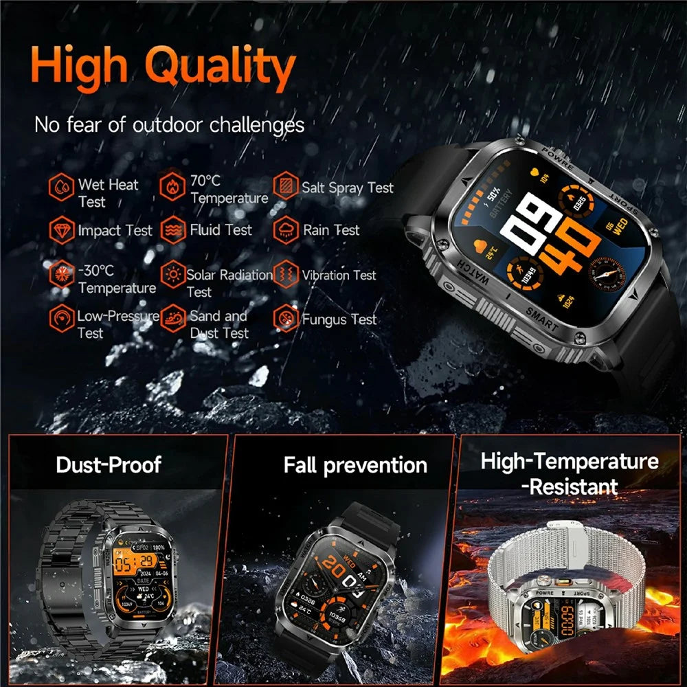 AK80 2.01 Inch HD Screen Smart Watch Bluetooth-Compatible Calling Heart Rate Monitor Sports Tracker, Silicone Strap - Black - 4