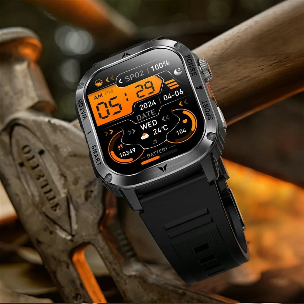 AK80 2.01 Inch HD Screen Smart Watch Bluetooth-Compatible Calling Heart Rate Monitor Sports Tracker, Steel Strap - Black - 4
