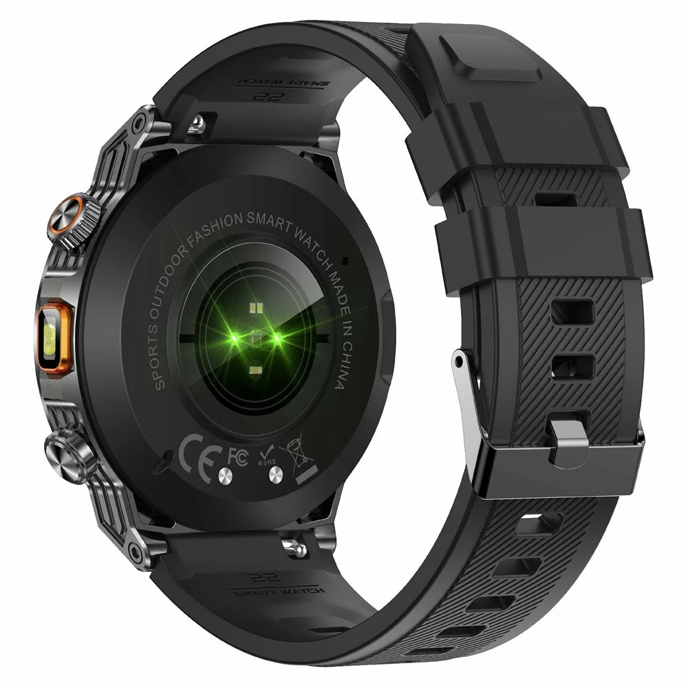AK81 1.46 Inch IPS Screen Smart Watch Heart Rate Monitor Bluetooth-Compatible Calling Sports Wristwatch, Silicone Strap - Black - 2