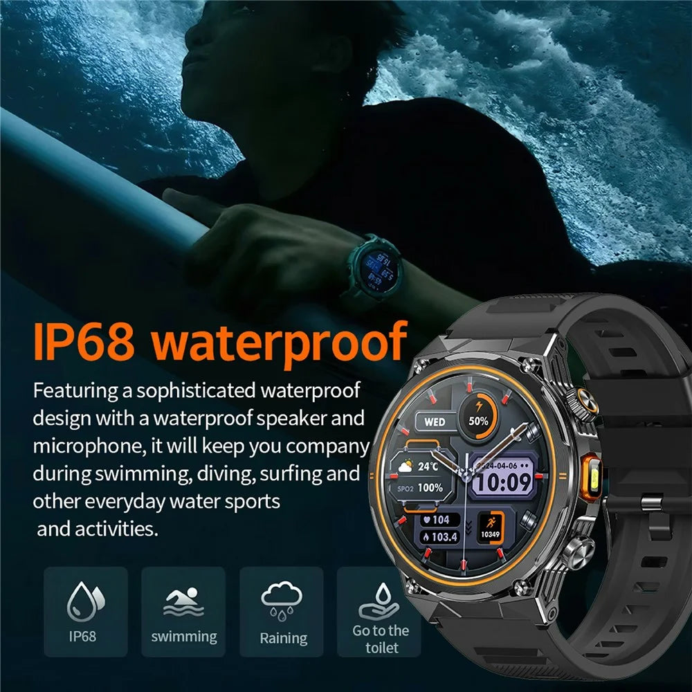 AK81 1.46 Inch IPS Screen Smart Watch Heart Rate Monitor Bluetooth-Compatible Calling Sports Wristwatch, Silicone Strap - Black - 7