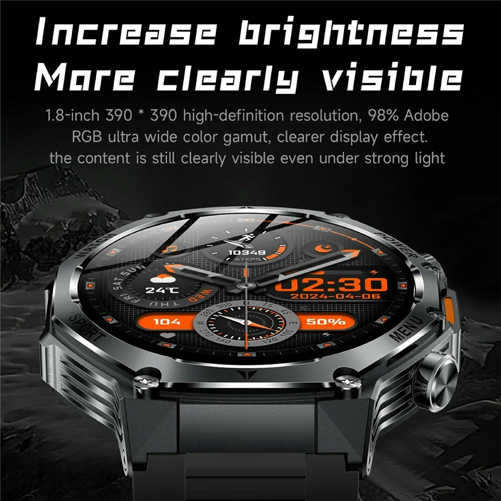 AK82 1.8 Inch Screen Smart Watch Bluetooth-Compatible Calling Heart Rate Monitor Sports Tracker, Silicone Strap - Black - 3