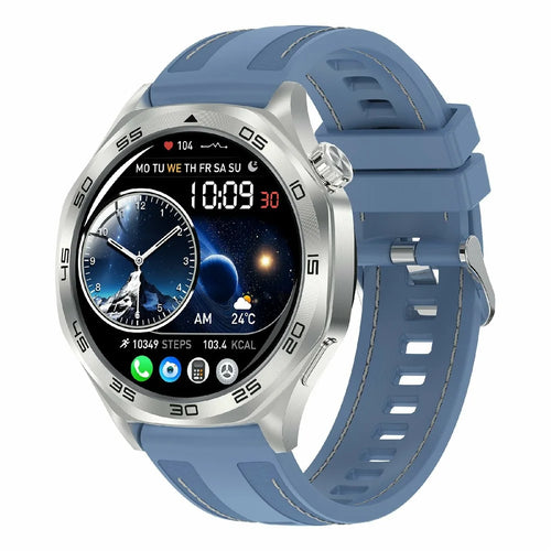 AK83 TPU+Nylon Strap Smart Watch Bluetooth-Compatible Call Heart Rate Blood Pressure Monitor Sports Watch - Blue - 1