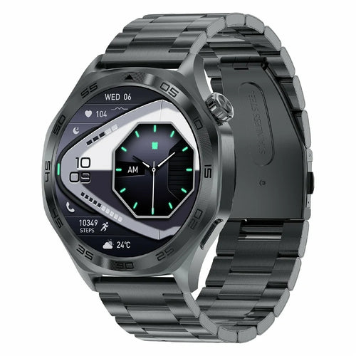 AK83 Multifunction Sports Wristwatch Bluetooth-Compatible Calling Health Monitor Smart Watch, Steel Strap - Black - 1