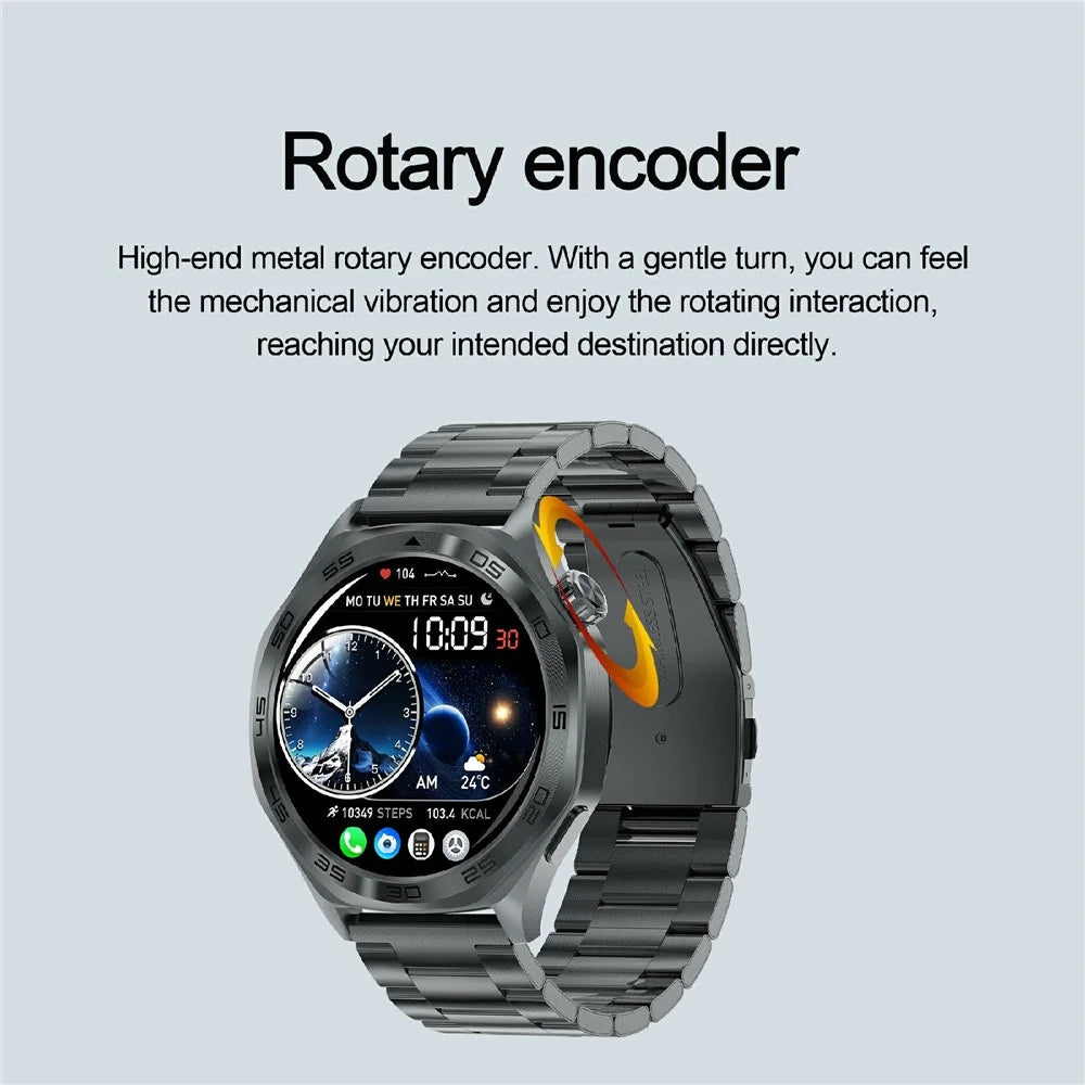 AK83 Multifunction Sports Wristwatch Bluetooth-Compatible Calling Health Monitor Smart Watch, Steel Strap - Black - 3