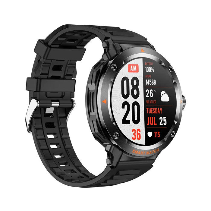 D13 Silicone Strap Smart Watch with Bluetooth-Compatible Earbuds 2 in 1 Fitness Tracker Touchscreen Smartwatch - Black - 2