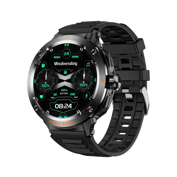 D13 Silicone Strap Smart Watch with Bluetooth-Compatible Earbuds 2 in 1 Fitness Tracker Touchscreen Smartwatch - Black - 3