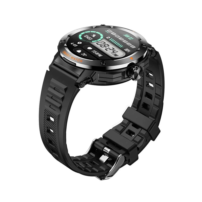 D13 Silicone Strap Smart Watch with Bluetooth-Compatible Earbuds 2 in 1 Fitness Tracker Touchscreen Smartwatch - Black - 4