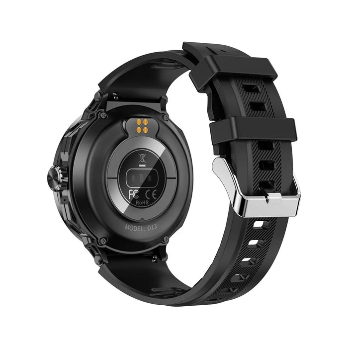 D13 Silicone Strap Smart Watch with Bluetooth-Compatible Earbuds 2 in 1 Fitness Tracker Touchscreen Smartwatch - Black - 5