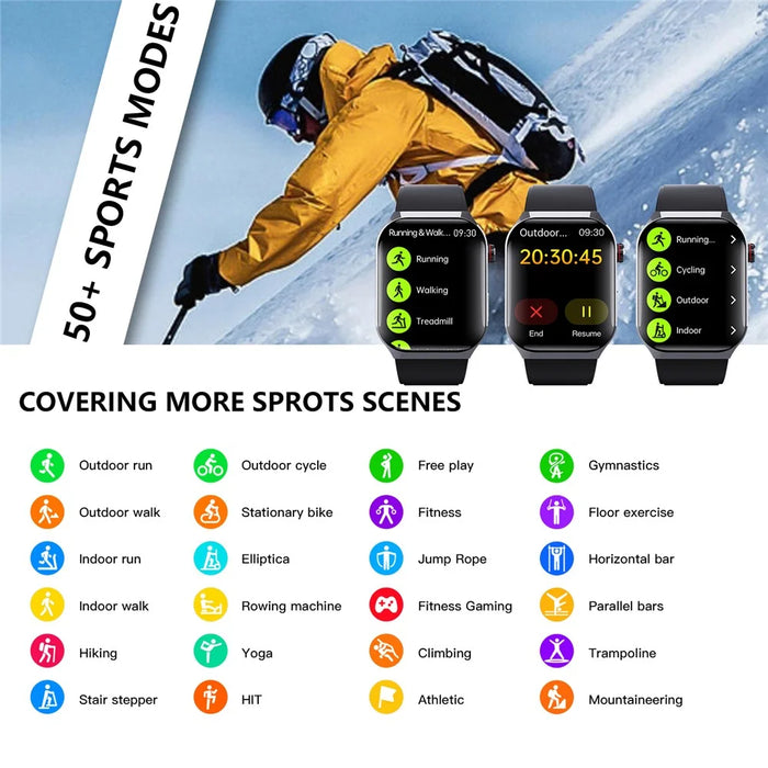 F700 Smart Watch SOS ECG Health Monitor Sleep Fitness Tracker Wristwatch for iOS Android - Black / Silicone Strap - 2