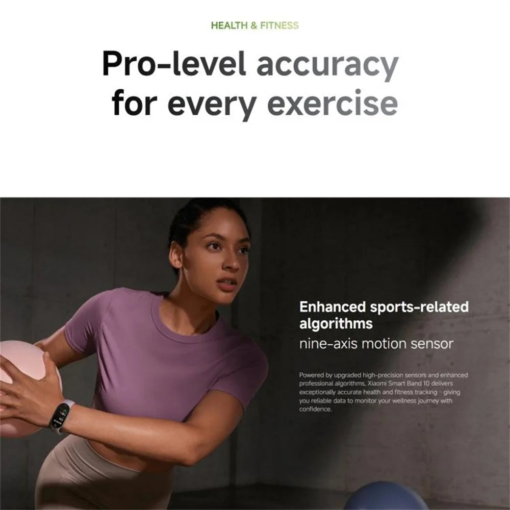 XIAOMI Smart Band 10 1.72 Inch AMOLED Screen Fitness Tracker 5ATM Waterproof Heart Rate Monitor Bracelet (M2457B1) (Chinese Version) - Black - 7