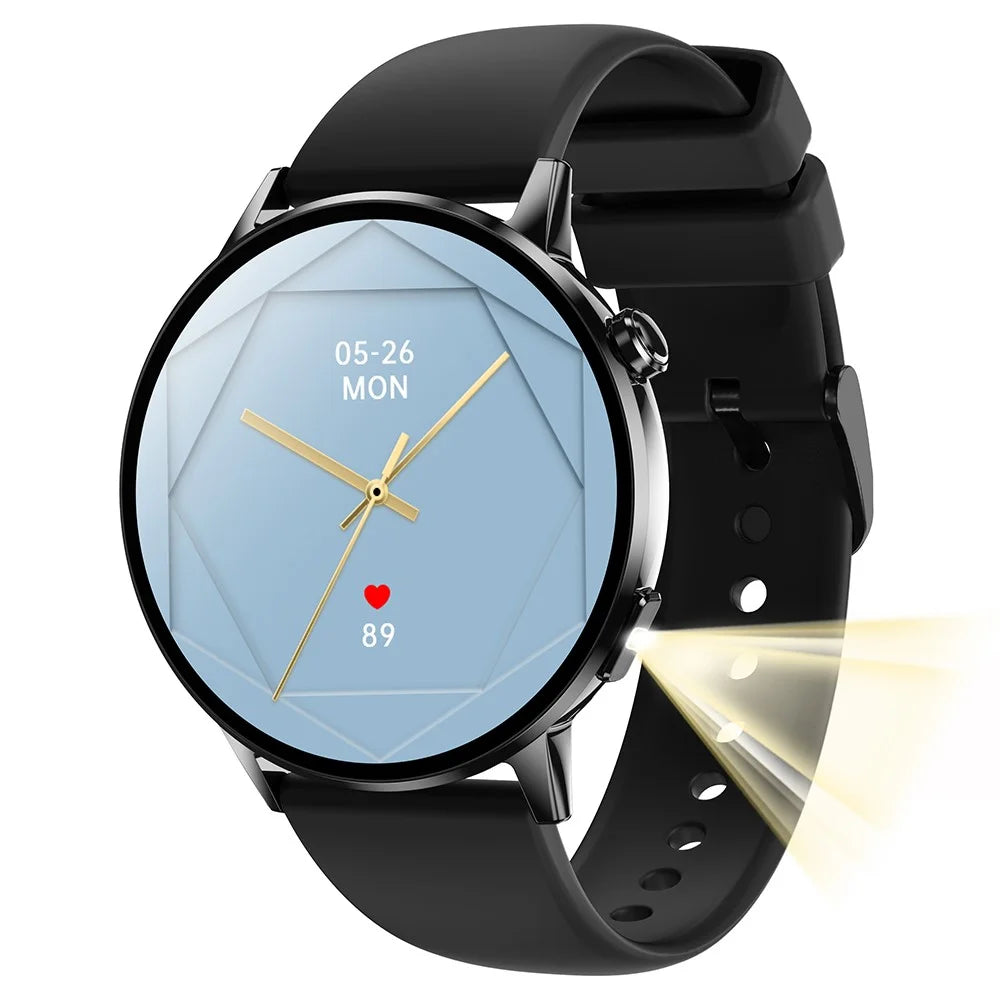 G34 1.32 Inch AMOLED Screen Smart Watch Health Monitor Bluetooth-Compatible Call Fitness Tracker Watch - Black - 1