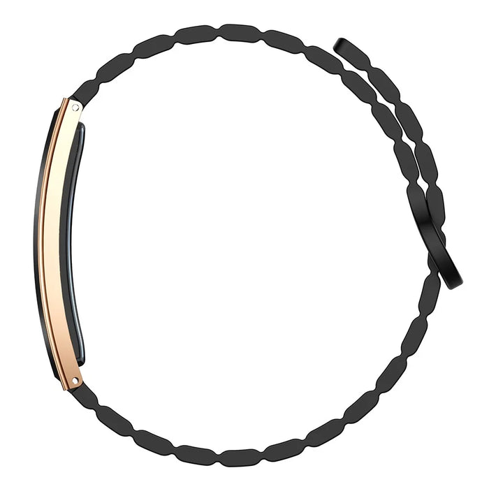 B3 Waterproof Slim Bracelet Smart Wristband for Women Health Monitor Fitness Tracker, Silicone Strap - Gold+Black - 3