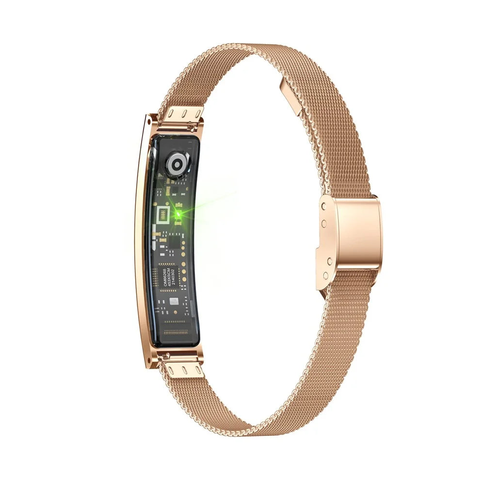B3 Smart Bracelet Couples Step Counter Heart Rate Health Monitor Waterproof Sports Wristband with Dual Strap - Gold - 3