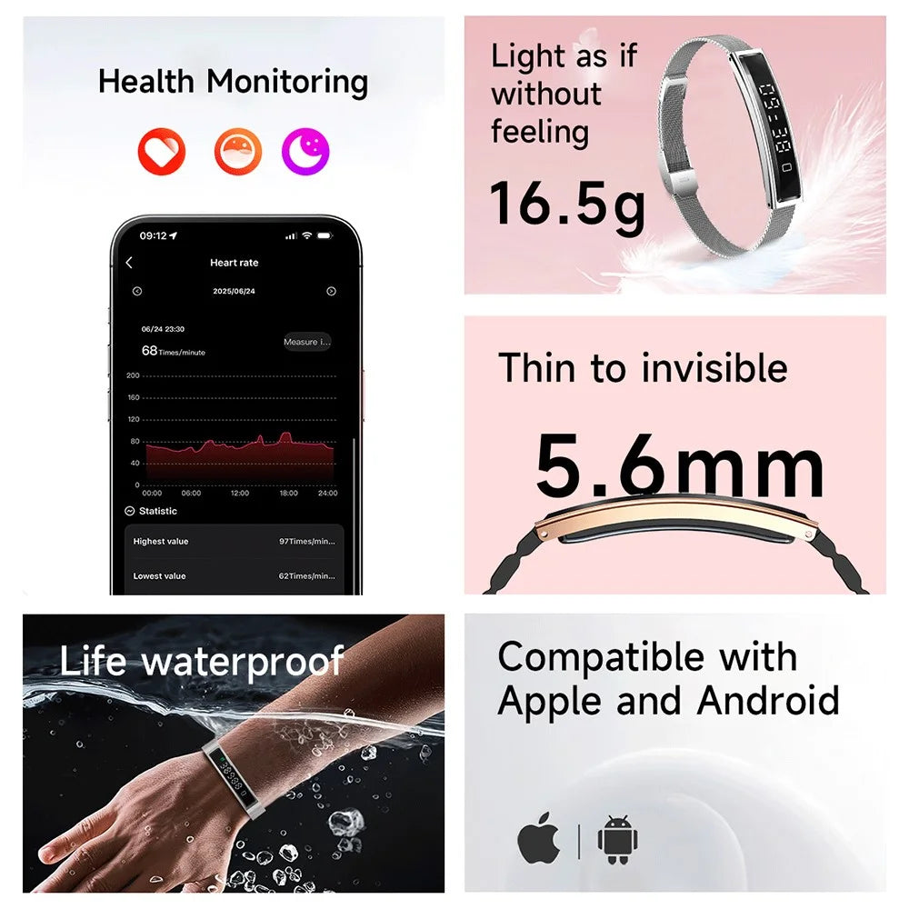 B3 Smart Bracelet Couples Step Counter Heart Rate Health Monitor Waterproof Sports Wristband with Dual Strap - Gold - 5