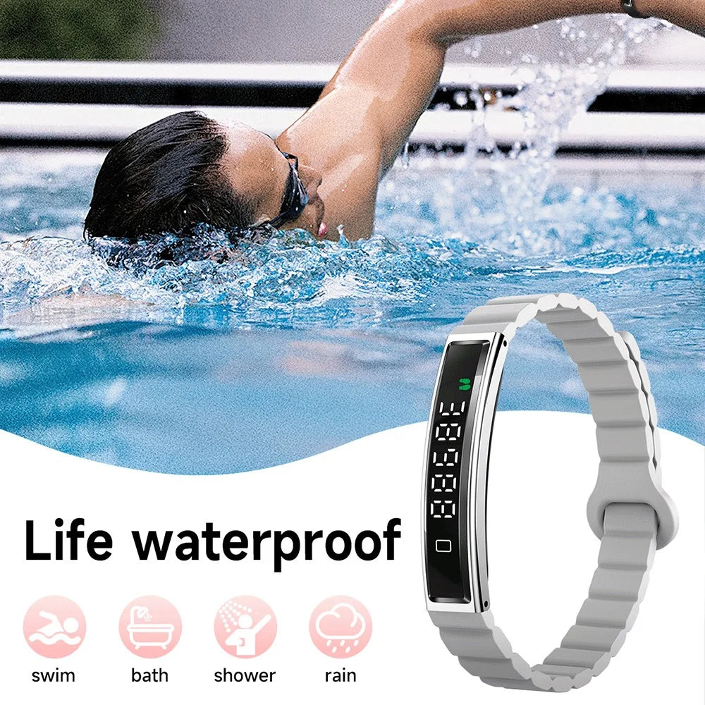 B3 Smart Bracelet Couples Step Counter Heart Rate Health Monitor Waterproof Sports Wristband with Dual Strap - Gold - 7