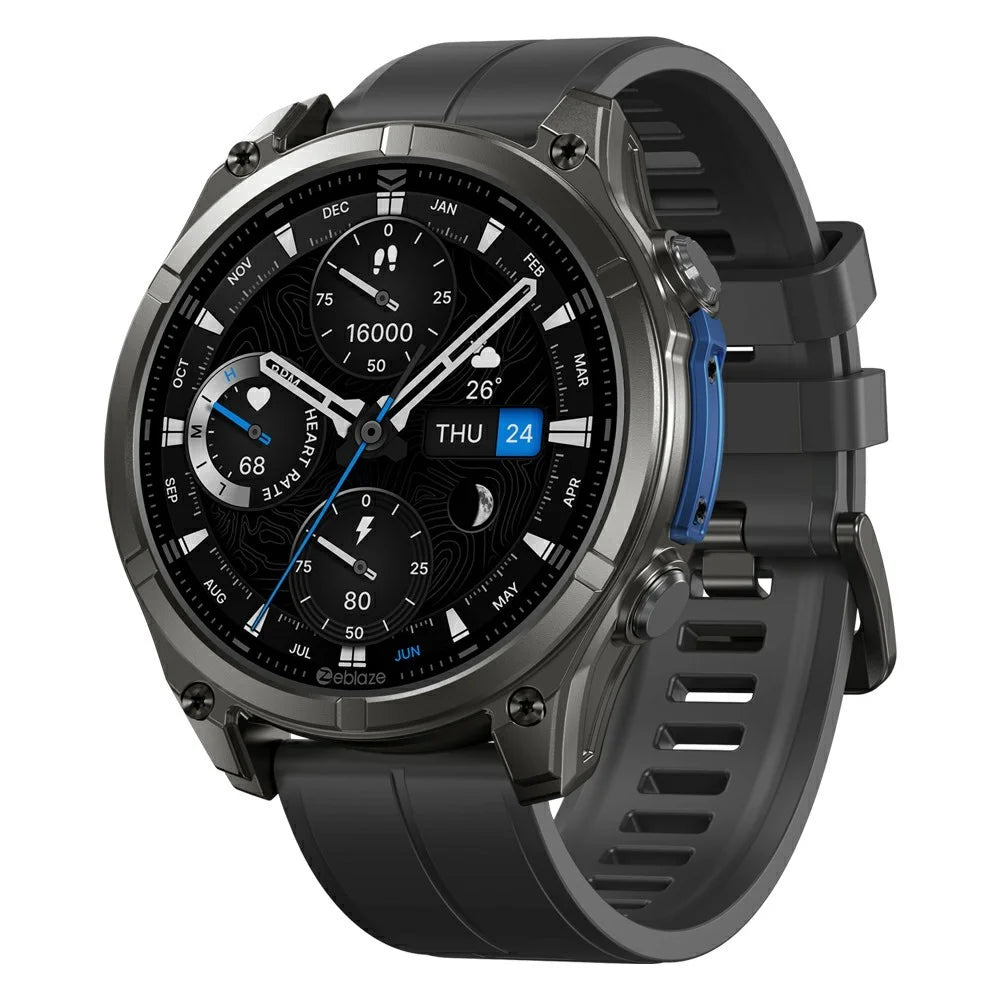 ZEBLAZE Vibe 8 1.43 Inch Smart Watch Health Monitoring Bluetooth-compatible Calling Outdoor Sports Watch with Flashlight - Black - 1