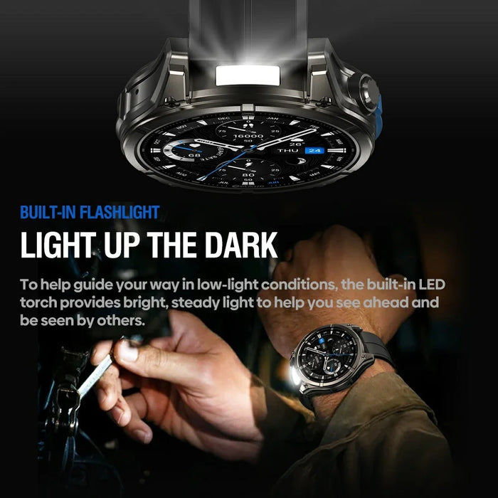 ZEBLAZE Vibe 8 1.43 Inch Smart Watch Health Monitoring Bluetooth-compatible Calling Outdoor Sports Watch with Flashlight - Black - 5