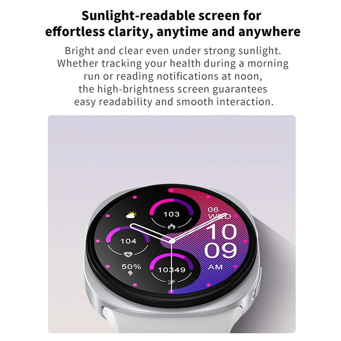 HD8 1.46 Inch Round Screen Smartwatch Bluetooth-Compatible Calling Heart Rate Monitor Sport Watch - White - 3