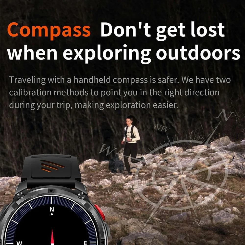 HT33 Health Monitoring Bluetooth-compatible Smart Watch 1.7 Inch IPS Screen Sports Wristwatch with LED Flashlight - Orange+Black - 4