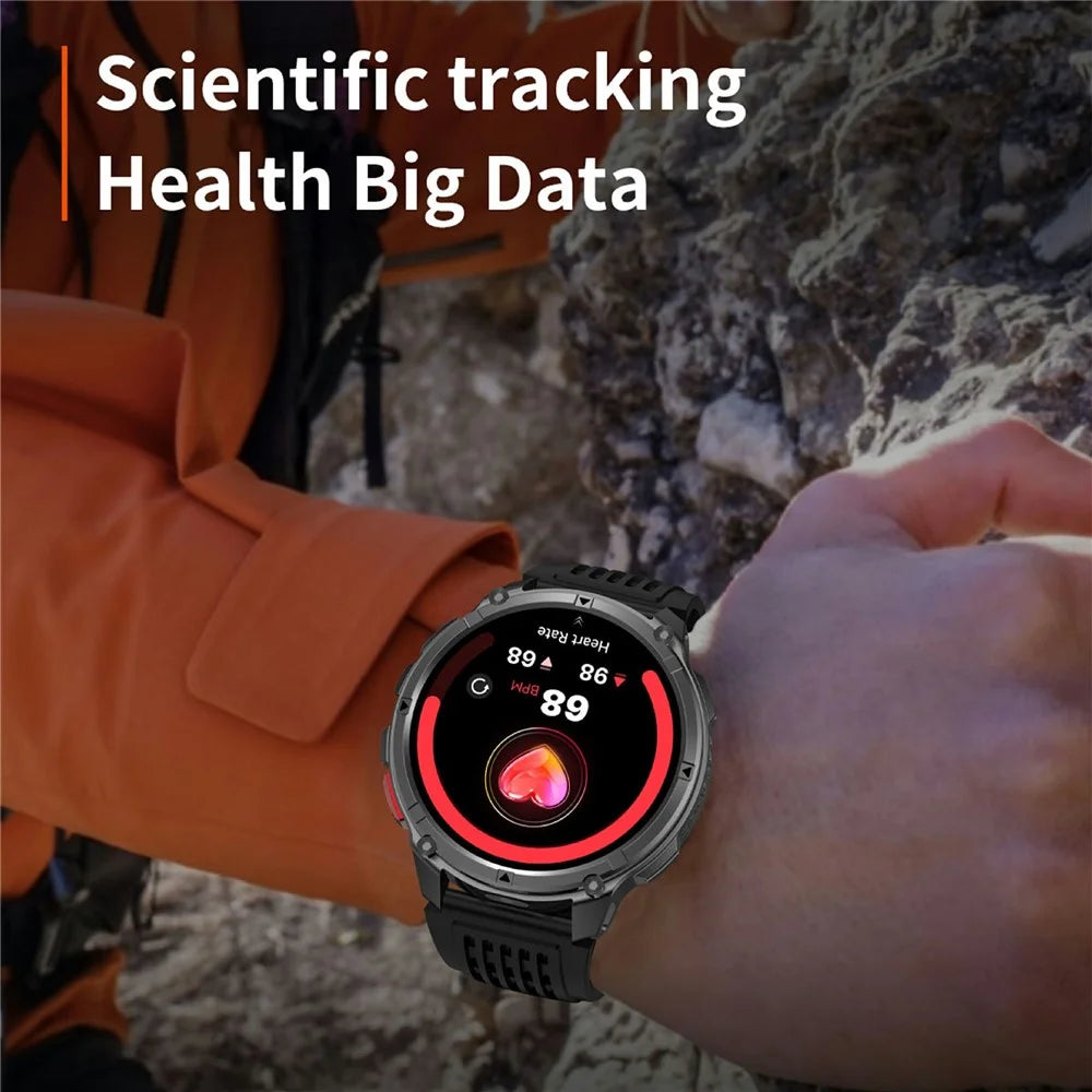HT33 Health Monitoring Bluetooth-compatible Smart Watch 1.7 Inch IPS Screen Sports Wristwatch with LED Flashlight - Orange+Black - 6
