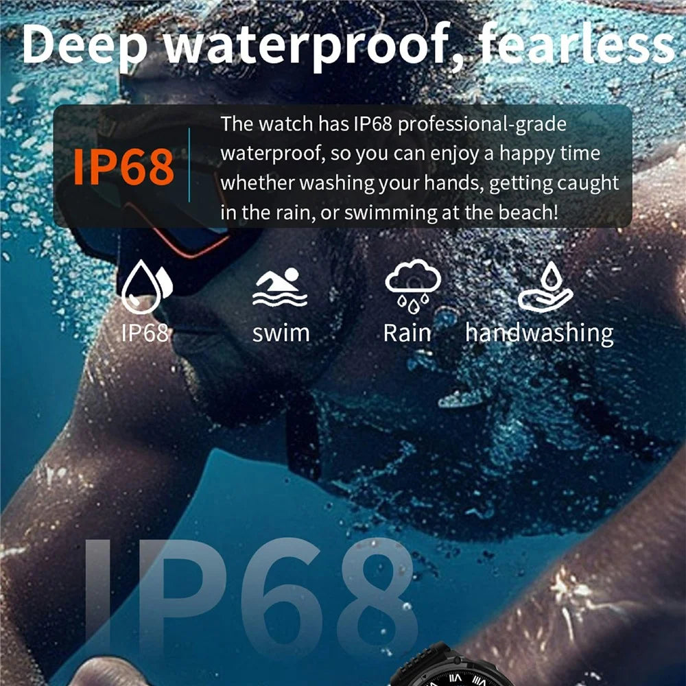 HT33 Health Monitoring Bluetooth-compatible Smart Watch 1.7 Inch IPS Screen Sports Wristwatch with LED Flashlight - Orange+Black - 7