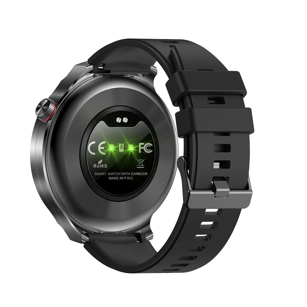 T100 Health Monitoring Bluetooth-compatible Call Sports Wristwatch 2 in 1 TWS Earbuds Smart Watch - Black - 4