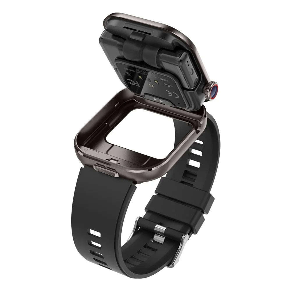 T99 Smart Watch 2 in 1 TWS Earbuds Bluetooth-compatible Call Heart Rate Blood Pressure Monitor Wristwatch - Black - 2
