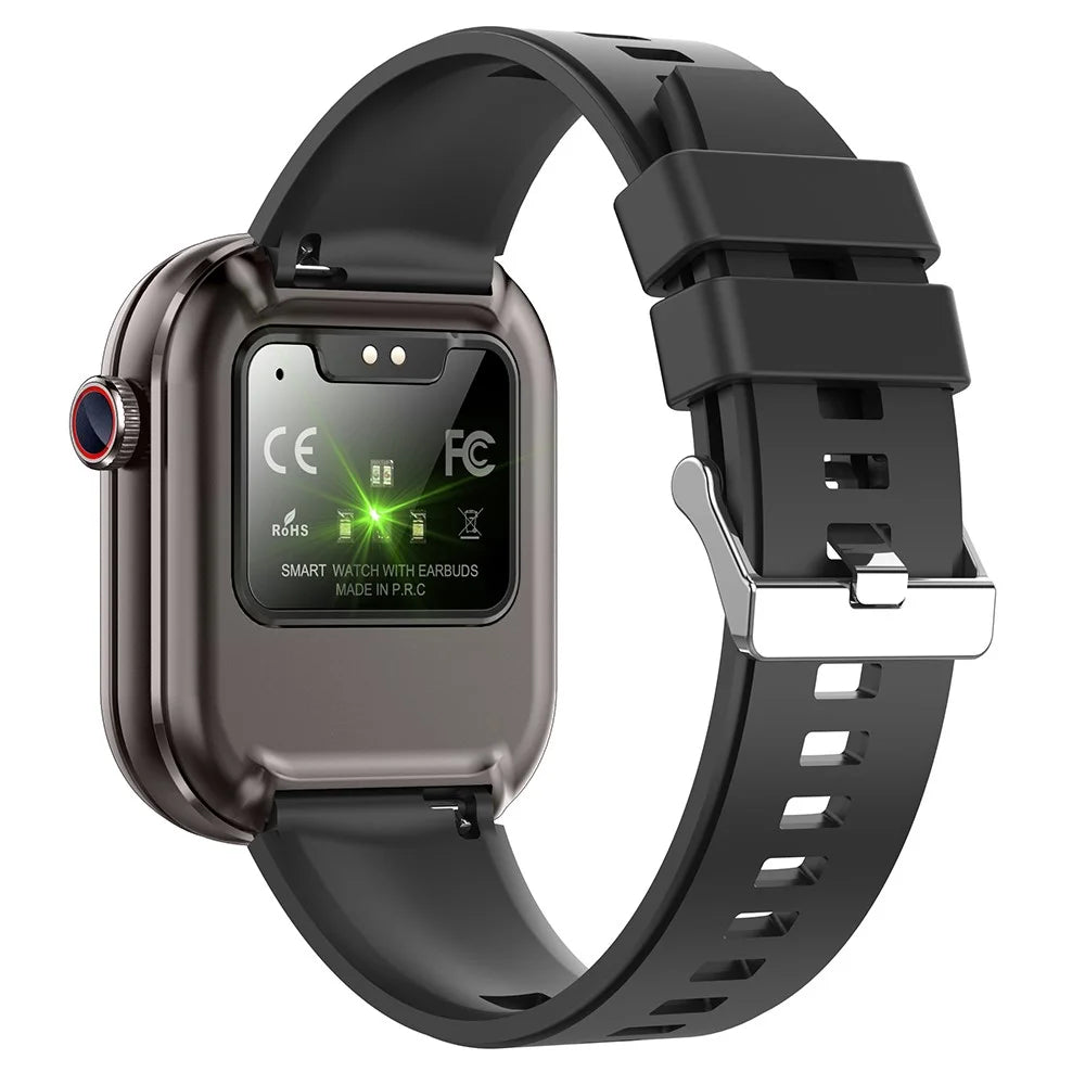 T99 Smart Watch 2 in 1 TWS Earbuds Bluetooth-compatible Call Heart Rate Blood Pressure Monitor Wristwatch - Black - 3