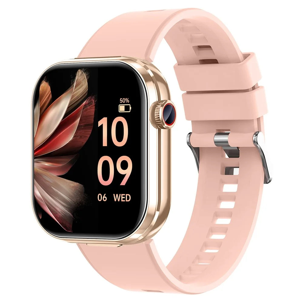 T99 Smart Watch 2 in 1 TWS Earbuds Bluetooth-compatible Call Heart Rate Blood Pressure Monitor Wristwatch - Gold+Pink - 5