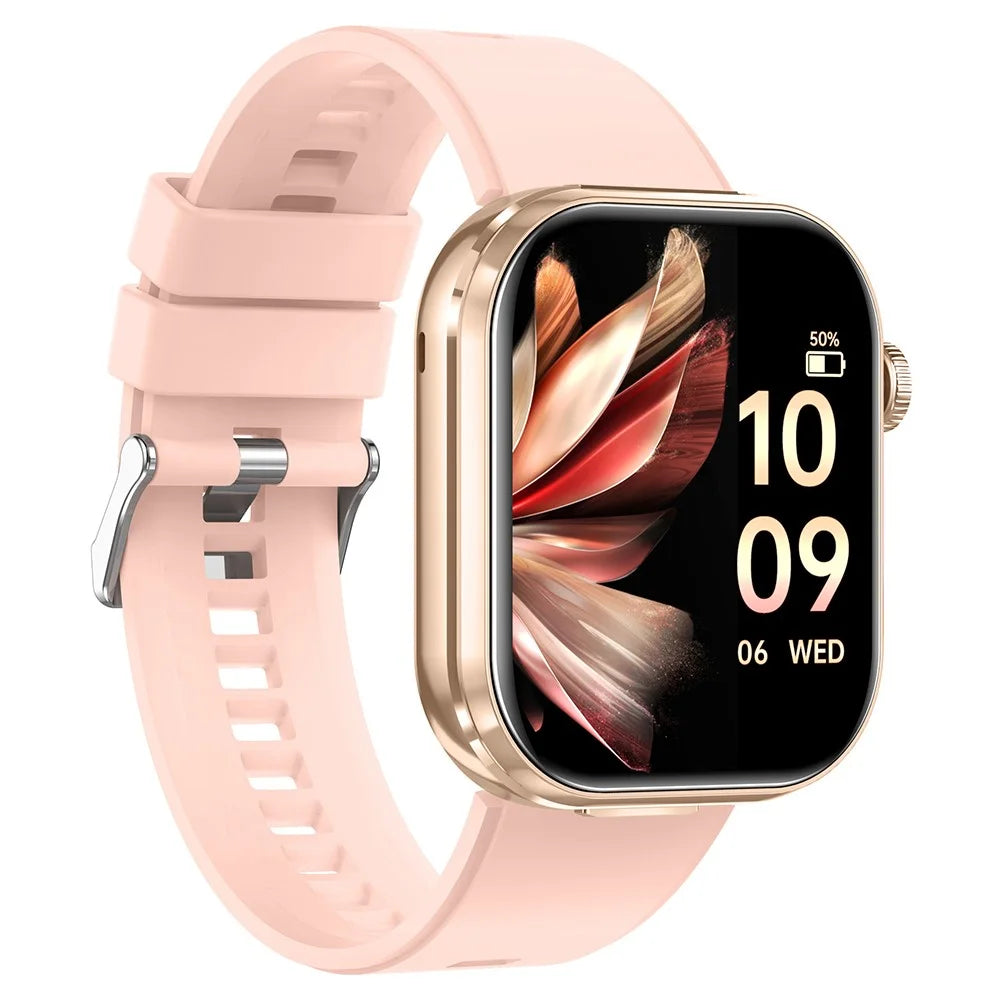 T99 Smart Watch 2 in 1 TWS Earbuds Bluetooth-compatible Call Heart Rate Blood Pressure Monitor Wristwatch - Gold+Pink - 7