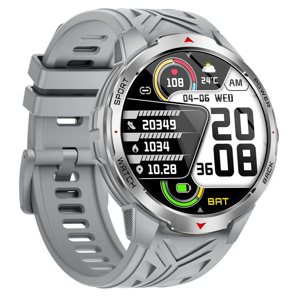 KT88 Smart Watch 1.7 Inch Screen with Compass Flashlight Sports Tracking Call Music for Outdoor Activities - Silver - 2