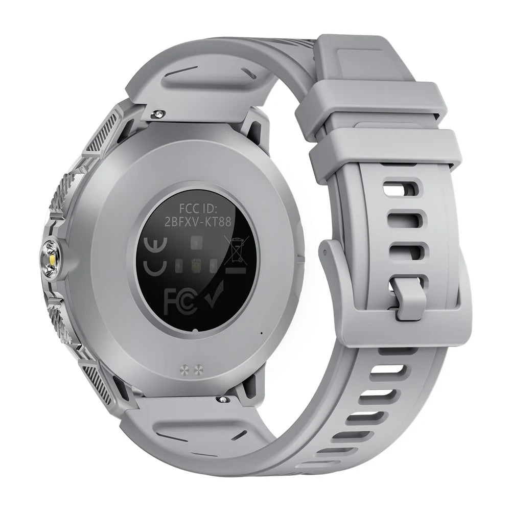 KT88 Smart Watch 1.7 Inch Screen with Compass Flashlight Sports Tracking Call Music for Outdoor Activities - Silver - 3