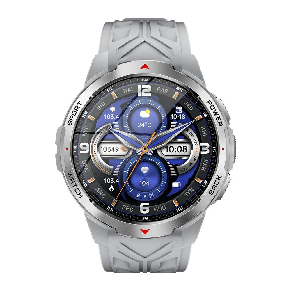 KT88 Smart Watch 1.7 Inch Screen with Compass Flashlight Sports Tracking Call Music for Outdoor Activities - Silver - 4