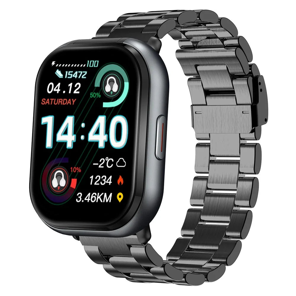 D12 2 in 1 Bluetooth-compatible Earbuds Smart Watch Health Monitoring Fitness Tracker 2.01 Inch TFT Screen Wristwatch, Steel Strap - Black - 5
