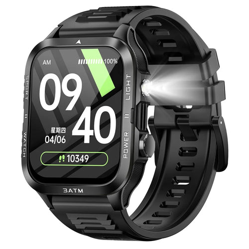 KT89 1.96 Inch IPS Screen Rugged Smartwatch for Outdoor Sports Waterproof Heart Rate Sleep Monitor - Black - 1