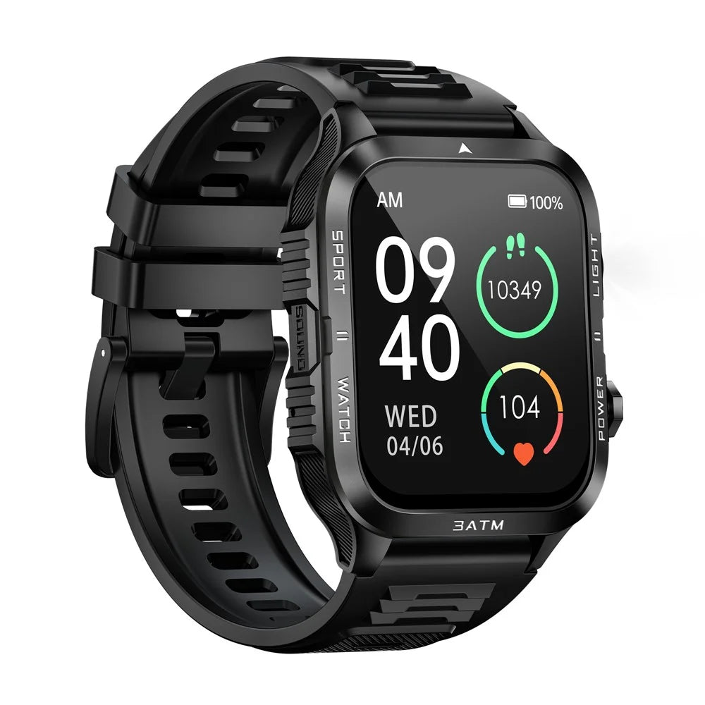 KT89 1.96 Inch IPS Screen Rugged Smartwatch for Outdoor Sports Waterproof Heart Rate Sleep Monitor - Black - 2