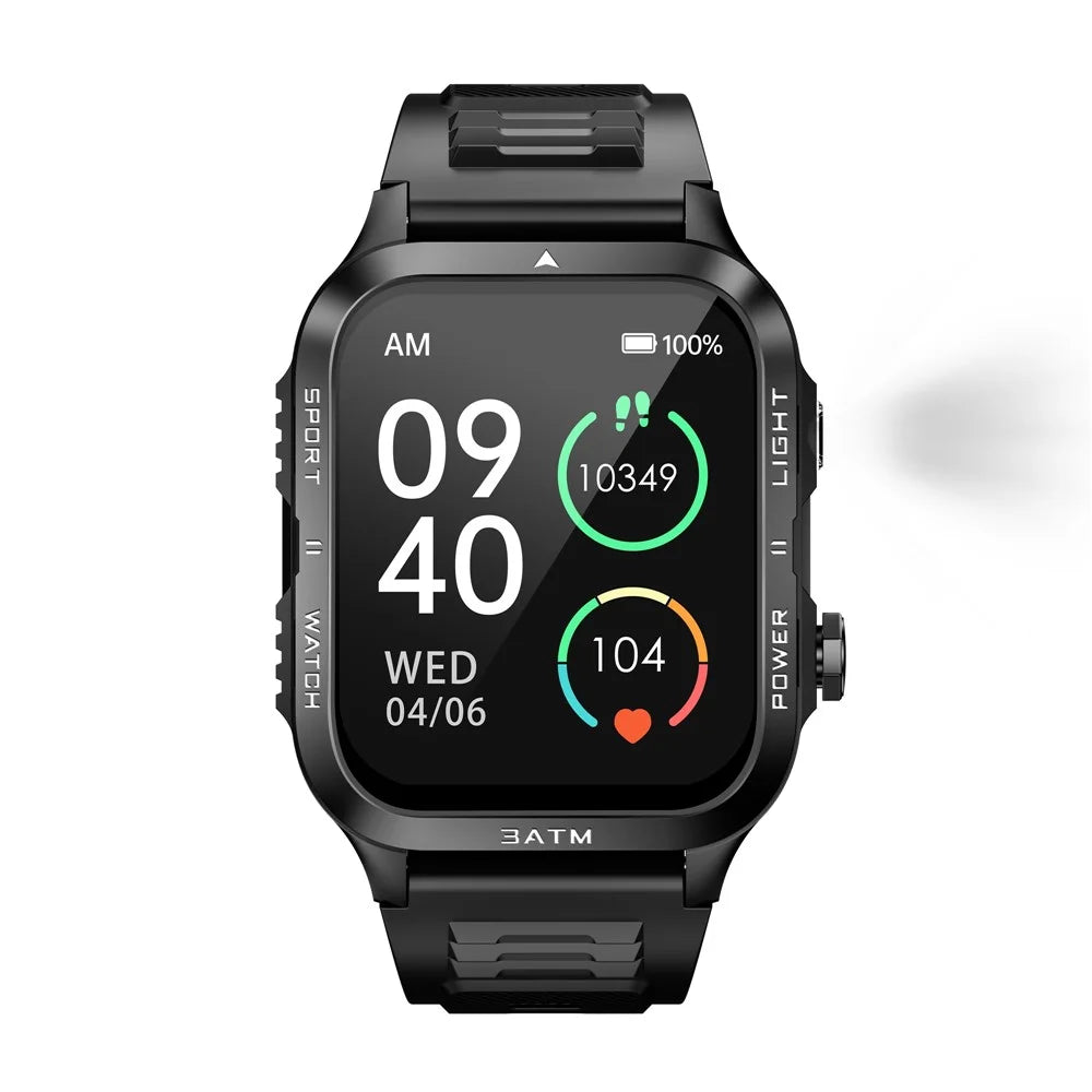 KT89 1.96 Inch IPS Screen Rugged Smartwatch for Outdoor Sports Waterproof Heart Rate Sleep Monitor - Black - 3