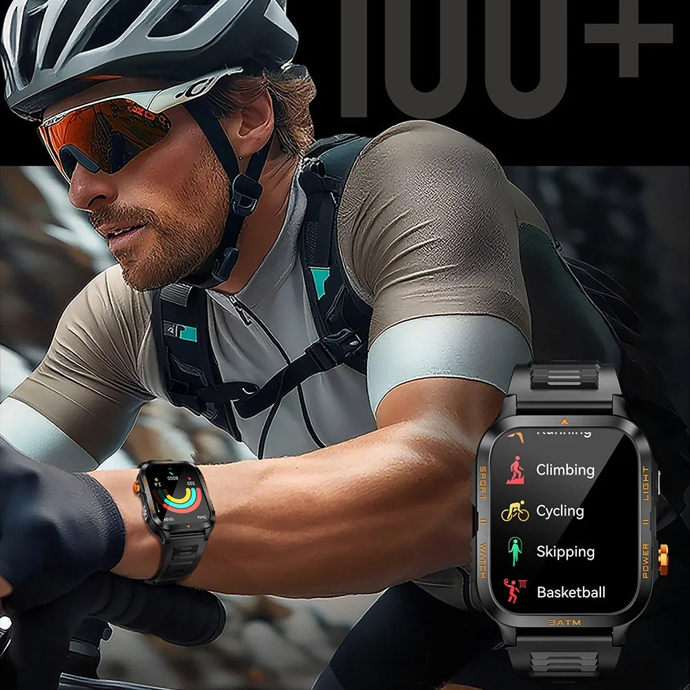 KT89 1.96 Inch IPS Screen Rugged Smartwatch for Outdoor Sports Waterproof Heart Rate Sleep Monitor - Black - 6