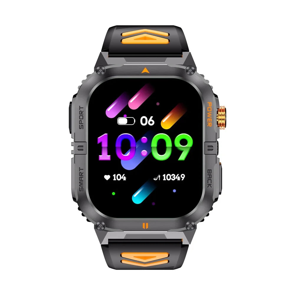 YK12 IP68 Waterproof 2.0 Inch HD Screen Health Monitoring Sports Smart Watch for Android  /  iOS - Orange+Black - 4