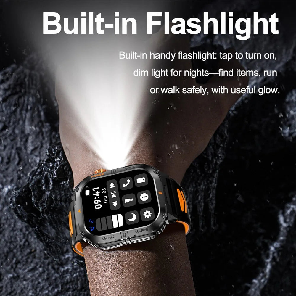 YK12 IP68 Waterproof 2.0 Inch HD Screen Health Monitoring Sports Smart Watch for Android  /  iOS - Orange+Black - 7