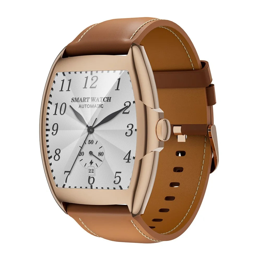 AW73 1.77 Inch Multi-Sport Modes Business Smart Watch Health Monitoring Bluetooth-compatible Calling Wristwatch - Gold - 1