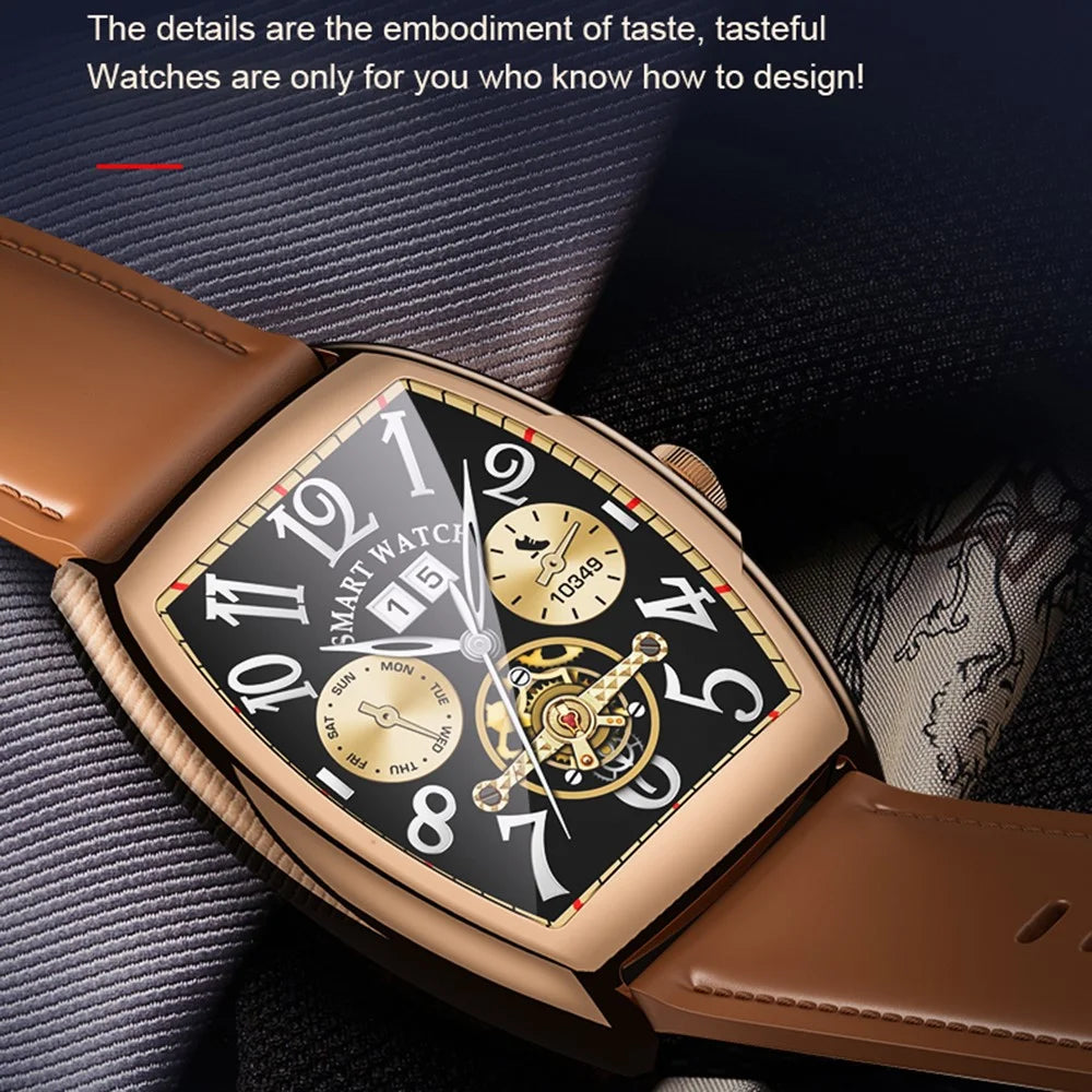 AW73 1.77 Inch Multi-Sport Modes Business Smart Watch Health Monitoring Bluetooth-compatible Calling Wristwatch - Gold - 5