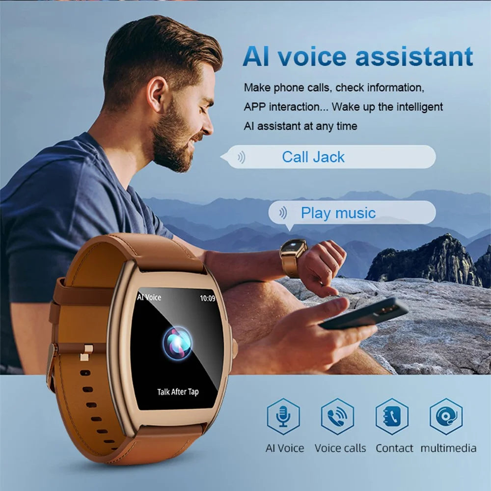 AW73 1.77 Inch Multi-Sport Modes Business Smart Watch Health Monitoring Bluetooth-compatible Calling Wristwatch - Gold - 7