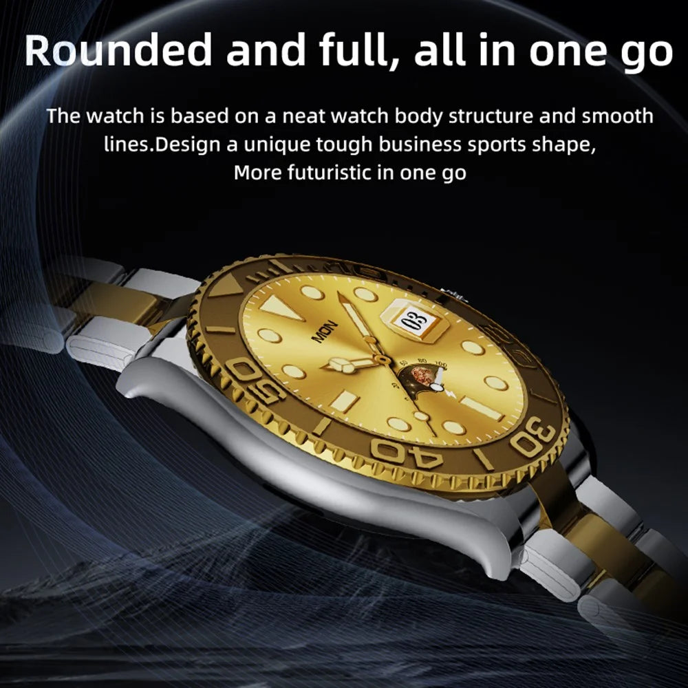 AW46 1.32 Inch AMOLED HD Screen Smart Watch Bluetooth-compatible Call Health Monitoring Fitness Tracker - Gold - 6
