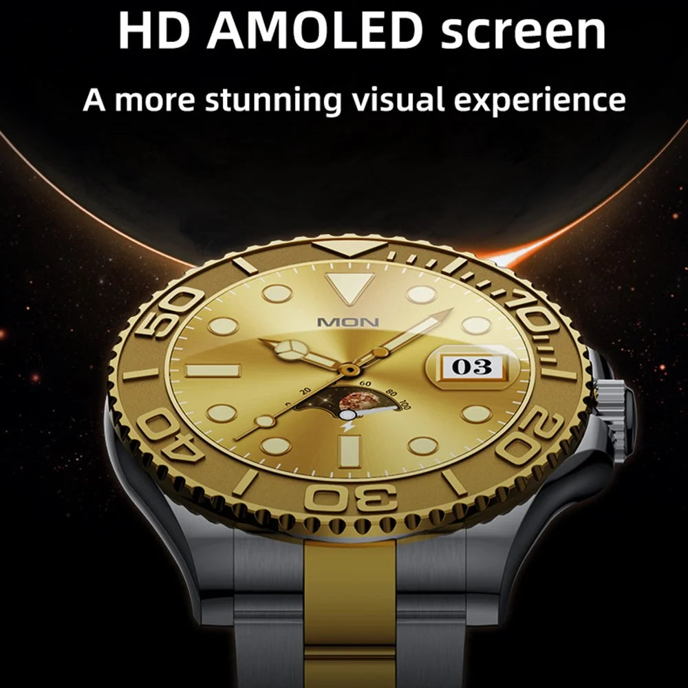 AW46 1.32 Inch AMOLED HD Screen Smart Watch Bluetooth-compatible Call Health Monitoring Fitness Tracker - Gold - 7